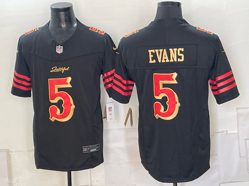 Men 2026 Nike San Francisco 49ers #5 Evans black NFL Jersey 0930004